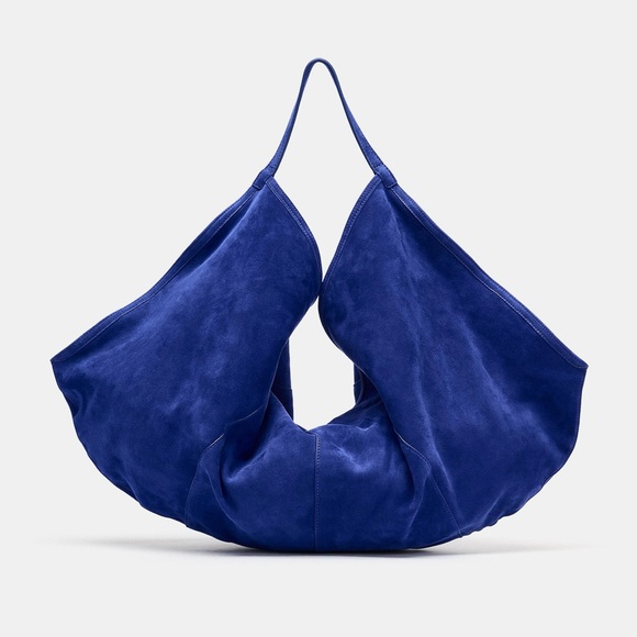 Zara Handbags - NWT Zara Suede Blue Tote Bag